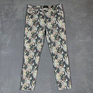 Lucky Brand Womens Jeans‎ Size 6 Gray Wash Floral Print Ava Mid-Rise Crop Denim